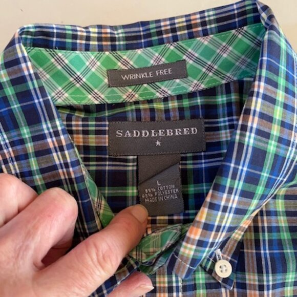 SADDLEBRED | Short Sleeve Men's button down shirt Size L - Picture 4 of 13